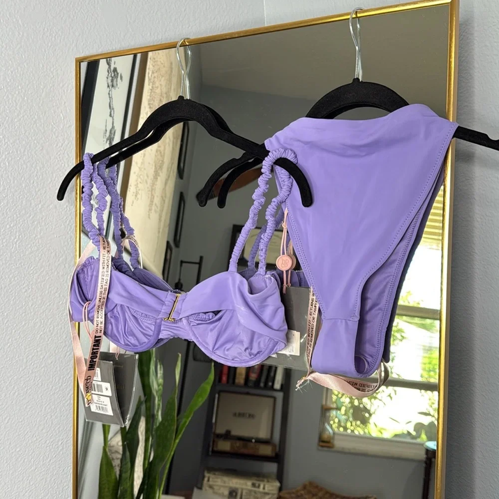 House of CB 'Cassis' & 'Mykonos' High Waist Lavender Bikini Set NWT - Picture 5 of 5